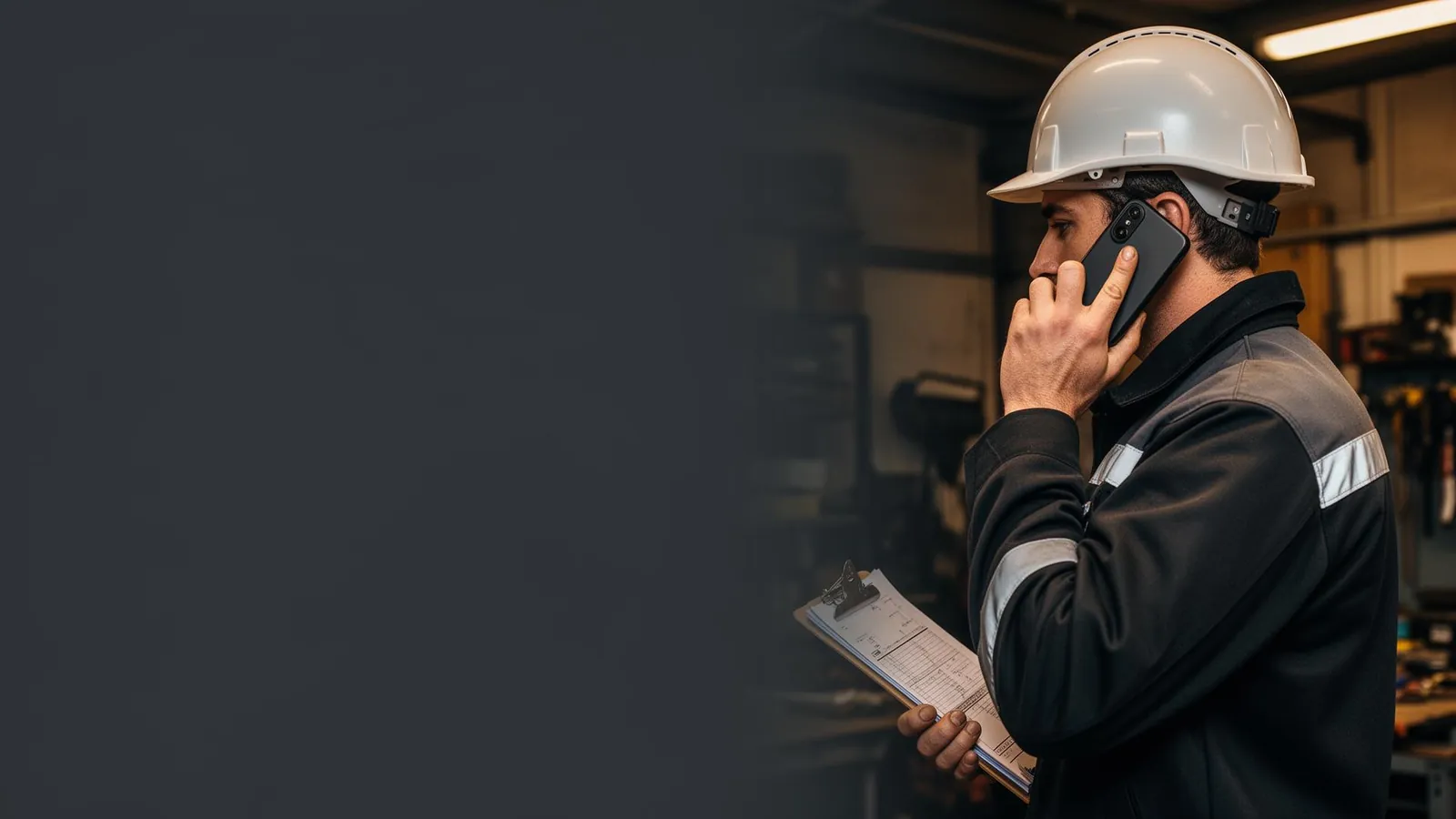 Tradesperson taking an enquiry call on site after being found in local search